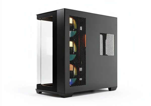 Rosewill ATX Mid Tower Case Curved Glass ARGB Fans USB-5