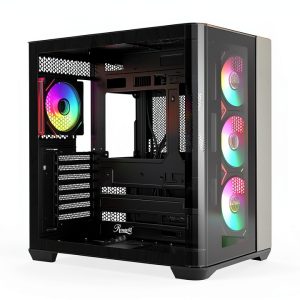 Rosewill ATX Mid Tower Case Curved Glass ARGB Fans USB-0