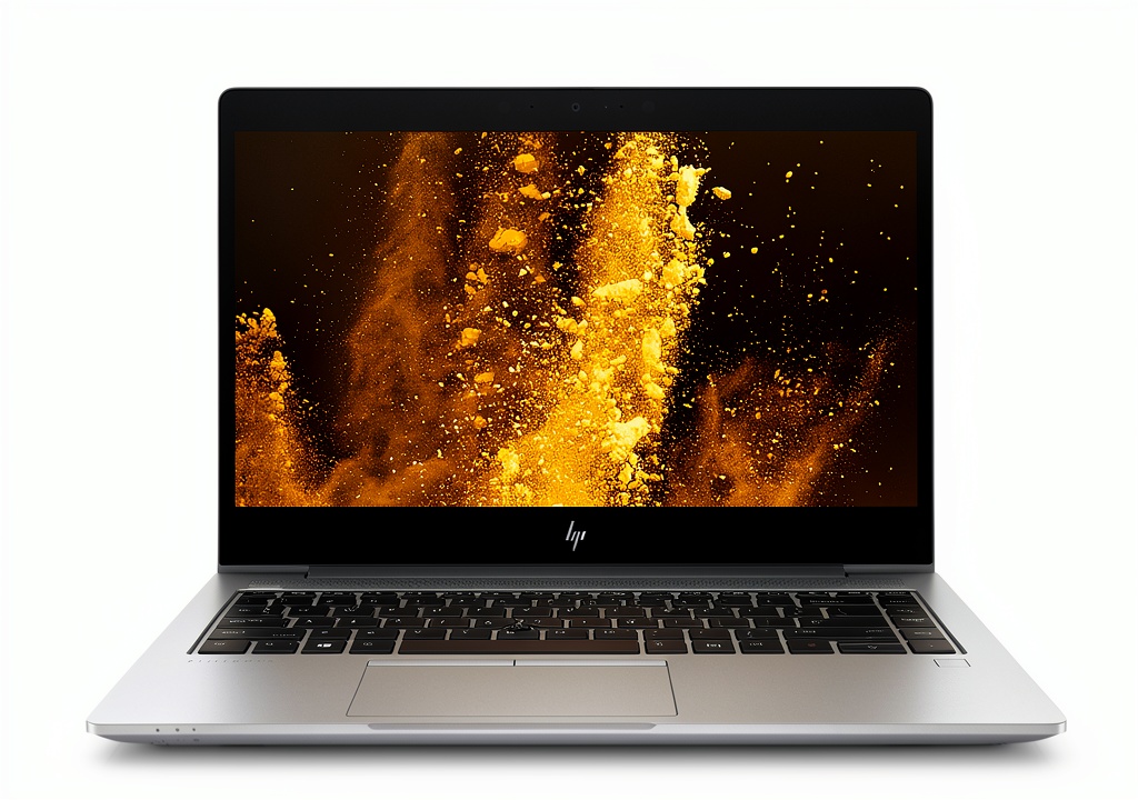 HP EliteBook 840 G6 showing its silver design and 14-inch display