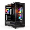 Rosewill ATX Mid Tower Case Black ARGB Fans Tempered Glass-0