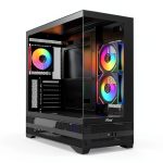 Rosewill ATX Mid Tower Case Black ARGB Fans Tempered Glass-0