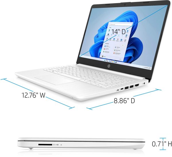 HP 14 Laptop Intel Celeron N4120 4GB Memory 64GB eMMC White-8