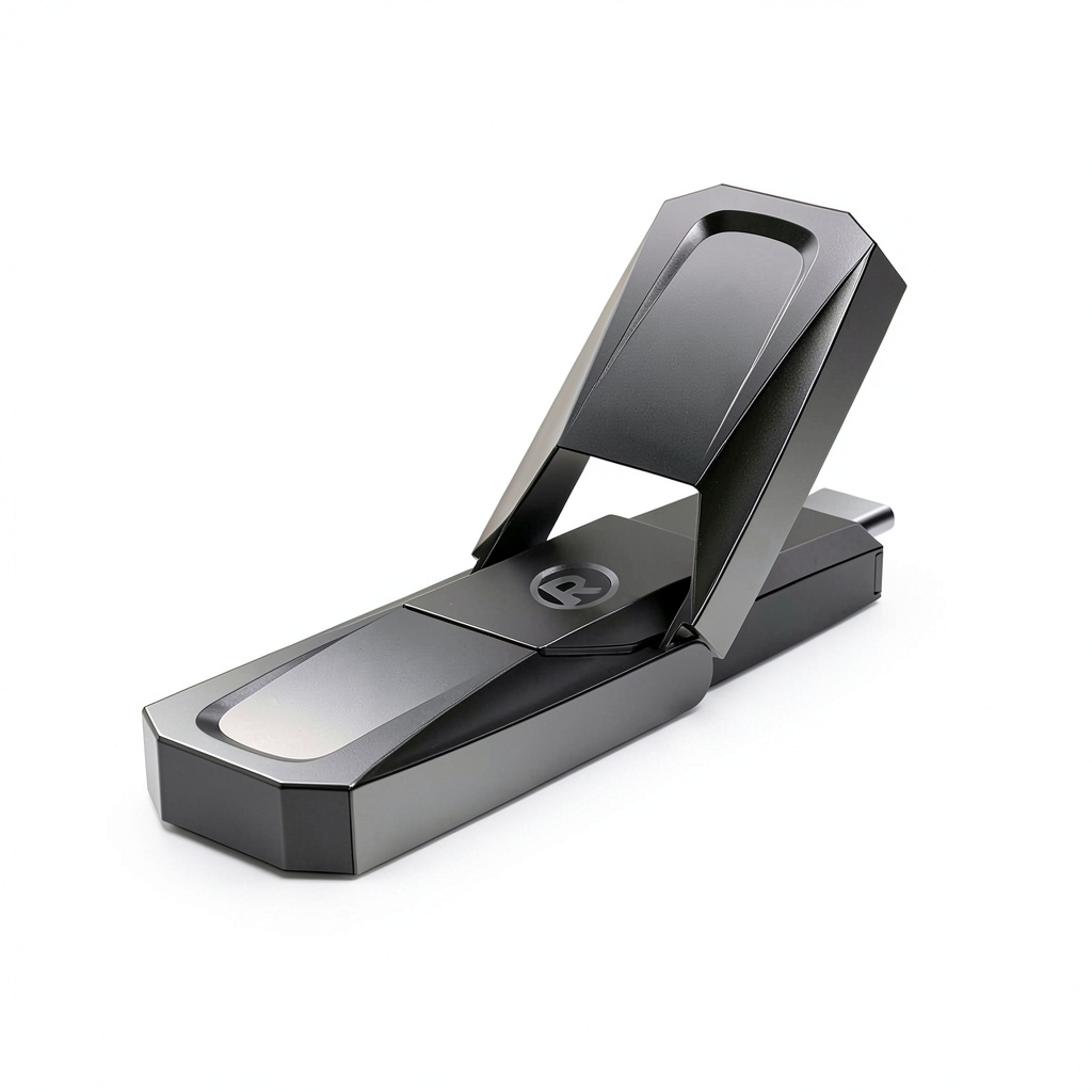 RadioShack 256GB Flash Drive showing sleek zinc alloy design