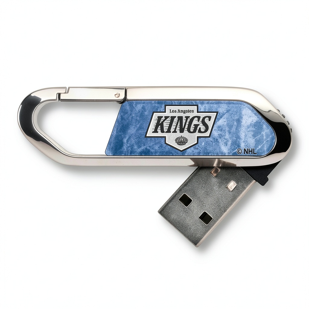Los Angeles Kings USB Flash Drive with hinged case open