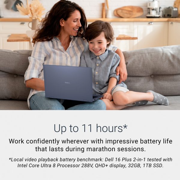Dell Copilot Plus PC 16 Inch 2 in 1 Laptop Intel Core Ultra-5
