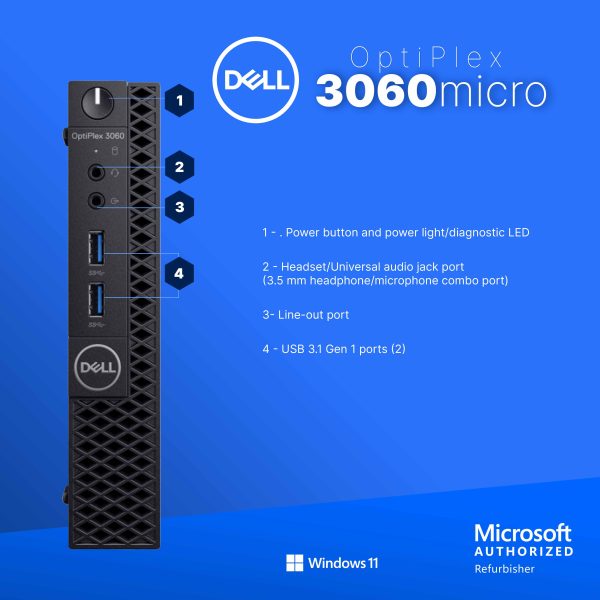 Dell Optiplex 3060 Micro Computer Intel i5 8GB RAM SSD-1