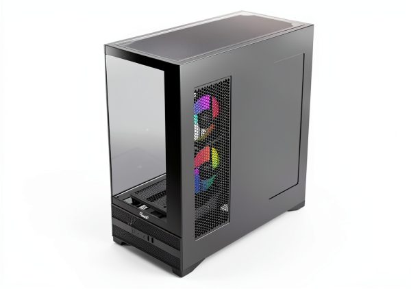 Rosewill ATX Mid Tower Case Black ARGB Fans Tempered Glass-7