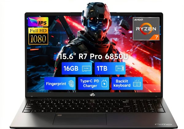 NIMO 15.6 Light Gaming Laptop AMD Ryzen 7 16GB RAM-0
