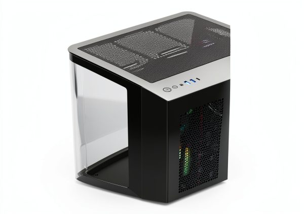 Rosewill ATX Mid Tower Case Curved Glass ARGB Fans USB-7