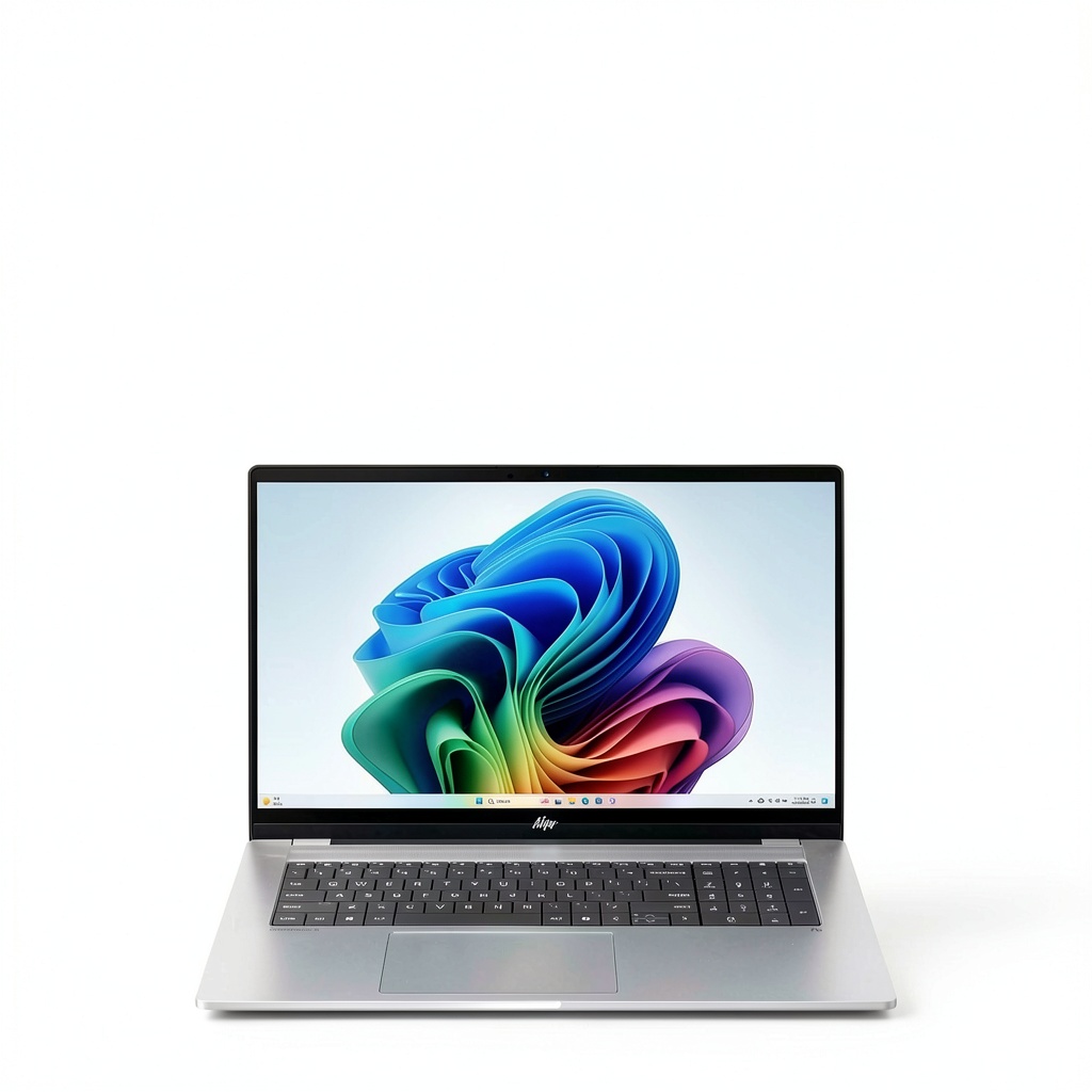 HP OmniBook X laptop displaying a creative application on the touch screen