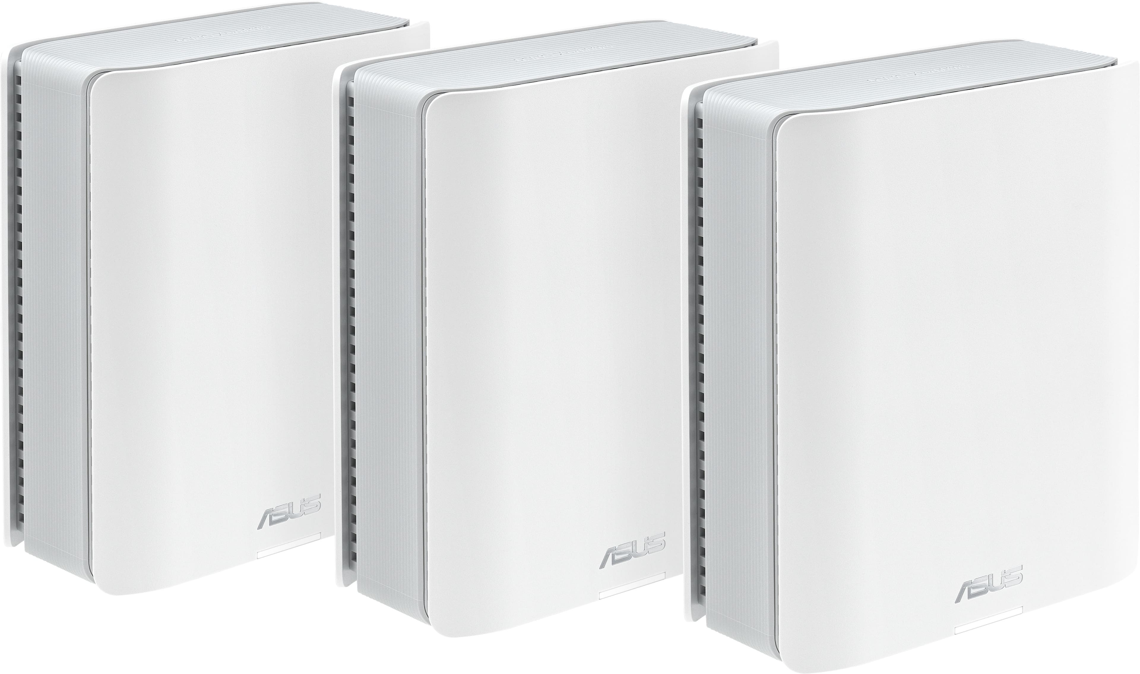 Installing ASUS ZenWiFi BE14000 Tri Band Mesh Wi Fi 7 System on a wooden desk