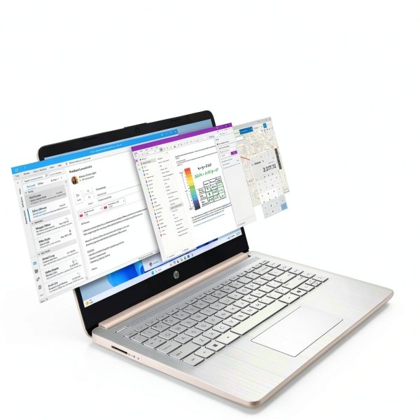 HP 14 Laptop Intel N150 4GB RAM 128GB UFS Rose Gold-7