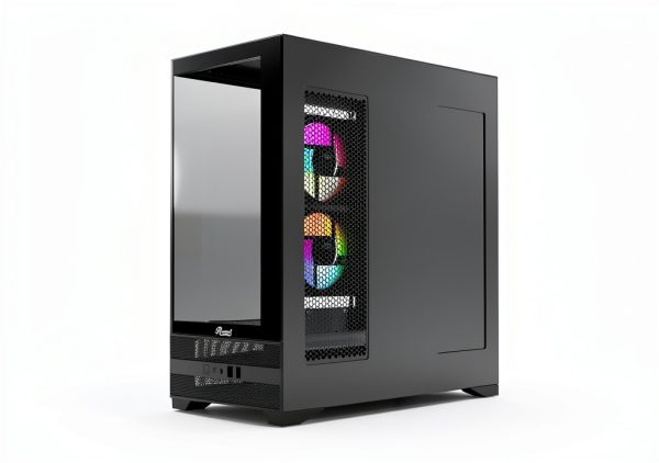 Rosewill ATX Mid Tower Case Black ARGB Fans Tempered Glass-5
