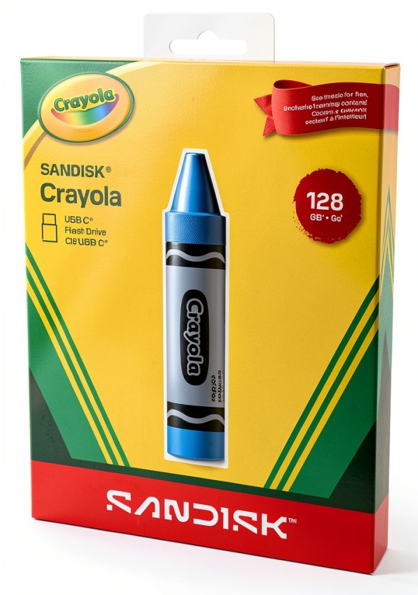 SanDisk Crayola USB-C Flash Drive 128GB Colorful Storage-12