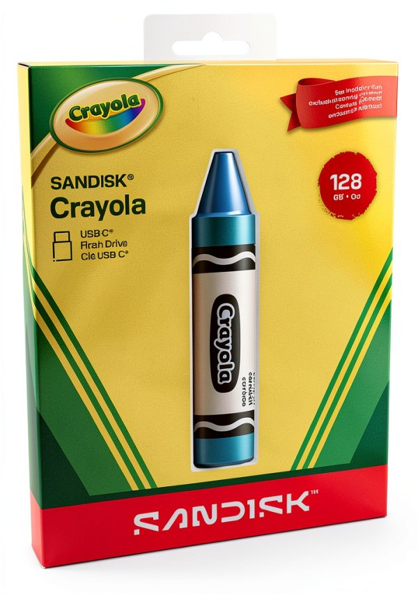 SanDisk Crayola USB-C Flash Drive 128GB Colorful Storage-11