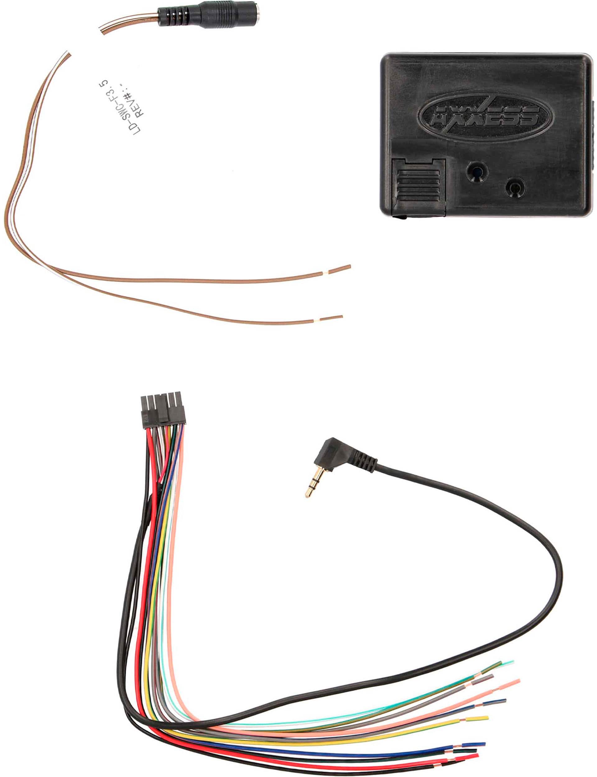 Metra steering wheel interface installed in a vehicle dashboard