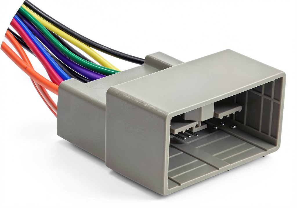 Honda radio harness adapter with color-coded wires
