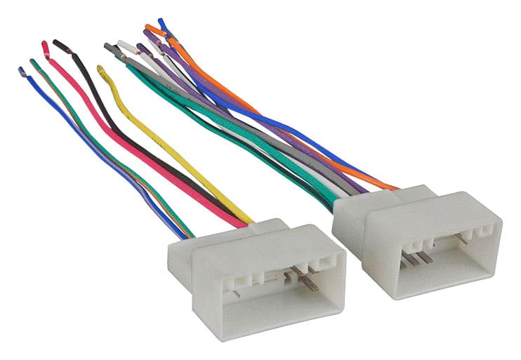 Metra 70-7304 wiring harness connected to a vehicle radio