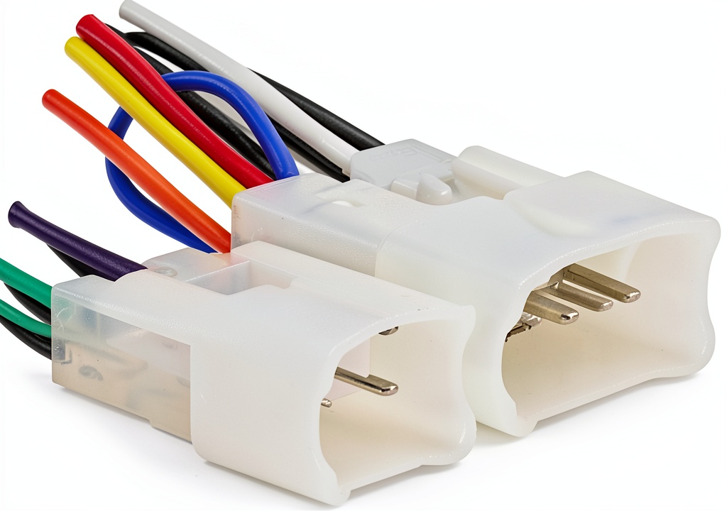 Toyota Scion radio harness adapter connected to vehicle wiring