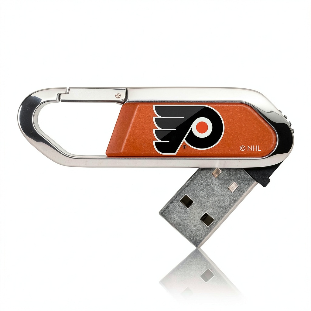 Philadelphia Flyers USB Flash Drive showing clip and team graphics