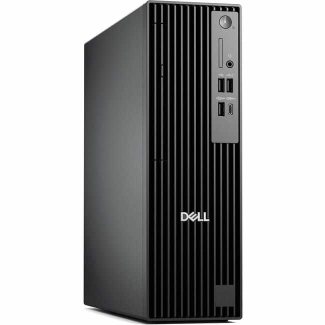 Installing Dell Pro Slim Plus Desktop Intel Core Ultra 7 32GB SSD on a wooden desk