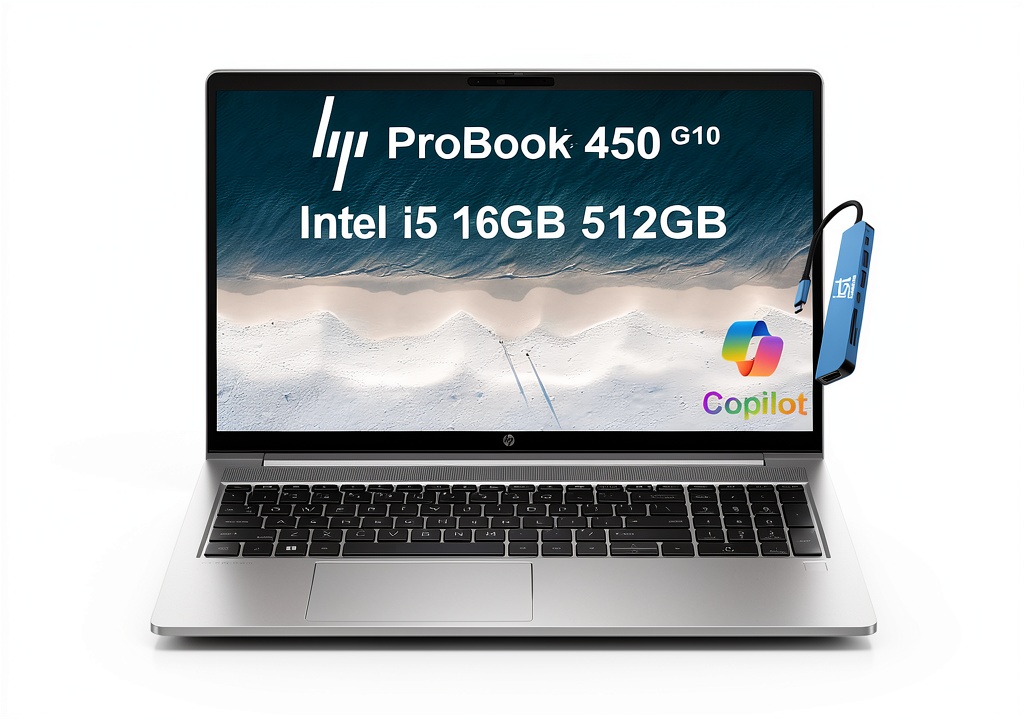 HP ProBook 450 laptop displaying a professional workspace