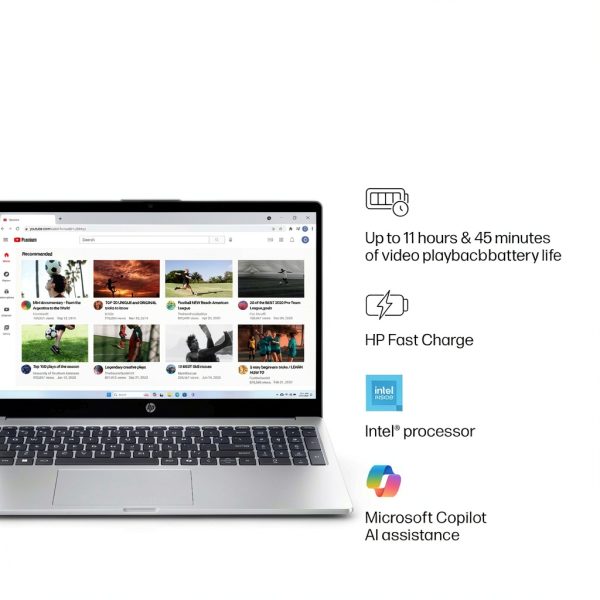 HP 15.6 Laptop Intel N100 4GB Memory 128GB UFS Silver-3