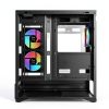 Rosewill ATX Mid Tower Case Black ARGB Fans Tempered Glass-8