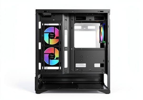 Rosewill ATX Mid Tower Case Black ARGB Fans Tempered Glass-8