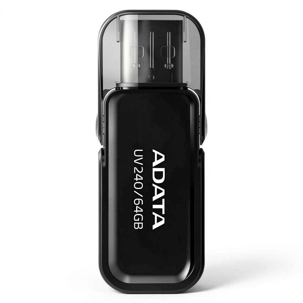 ADATA UV240 flash drive connected to a laptop showing file transfer