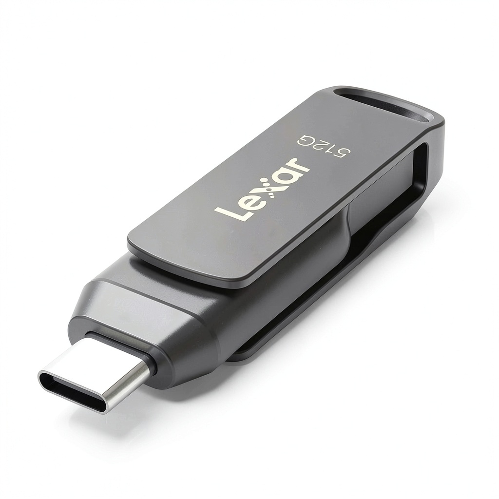 Lexar JumpDrive D400 showing dual USB-C and USB-A connectors