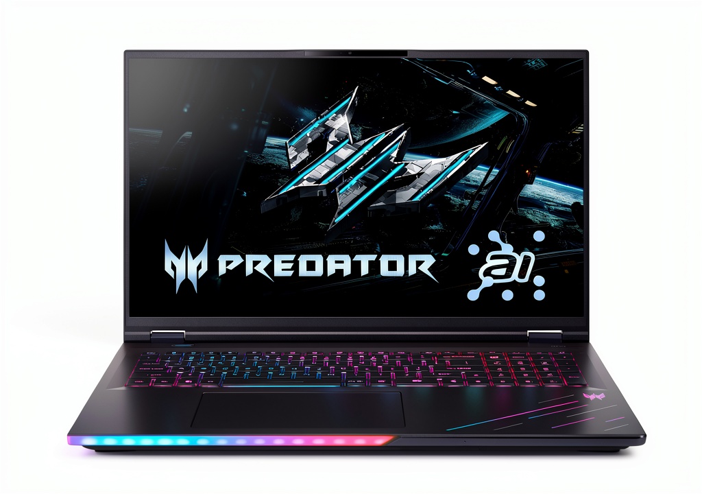 Acer Predator Helios 18 AI laptop displaying a vibrant game scene