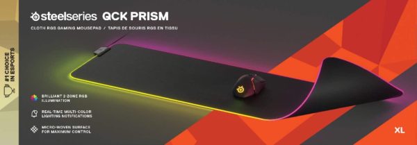 SteelSeries QcK Prism Gaming Mouse Pad RGB Smooth Surface-9