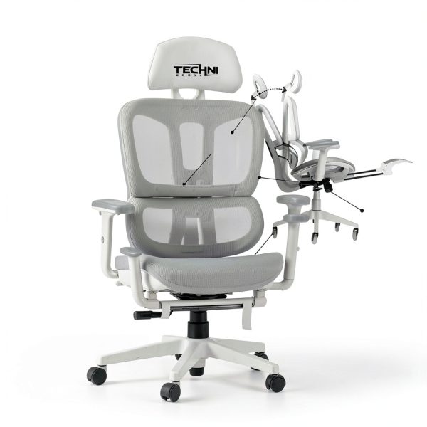 GOODSILO Ergonomic Mesh Gaming Chair Adjustable Footrest-2