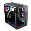 Rosewill ATX Mid Tower Case Curved Glass ARGB Fans USB-4
